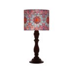 Lampe de table en bois traditionnelle avec abat-jour inspiré de la Perse Diba