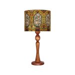 Lampe de table en bois traditionnelle avec abat-jour inspiré de la Perse Kara