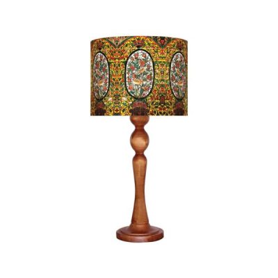 Lampe de table en bois traditionnelle avec abat-jour inspiré de la Perse Kara