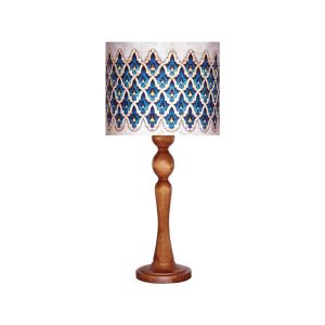 Lampe de table en bois traditionnelle avec abat-jour inspiré de la Perse Mahan