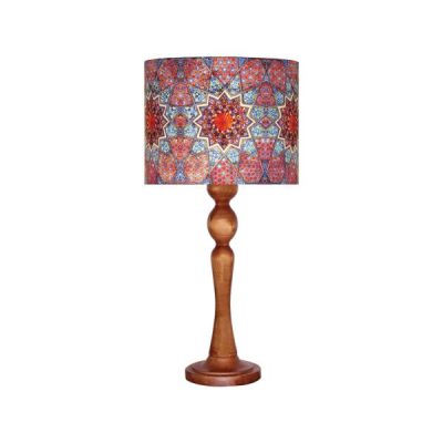 Lampe de table en bois traditionnelle avec abat-jour inspiré de la Perse Maria