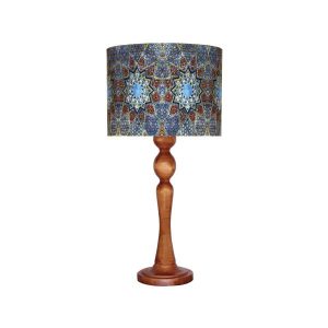 Lampe de table en bois traditionnelle avec abat-jour inspiré de la Perse Mina