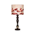Lampe de table en bois traditionnelle avec abat-jour Rose II
