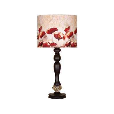 Lampe de table en bois traditionnelle avec abat-jour Rose II