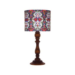 Lampe de table en bois traditionnelle avec abat-jour inspiré de la Perse Sahra