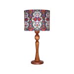 Lampe de table en bois traditionnelle avec abat-jour inspiré de la Perse Sajedi