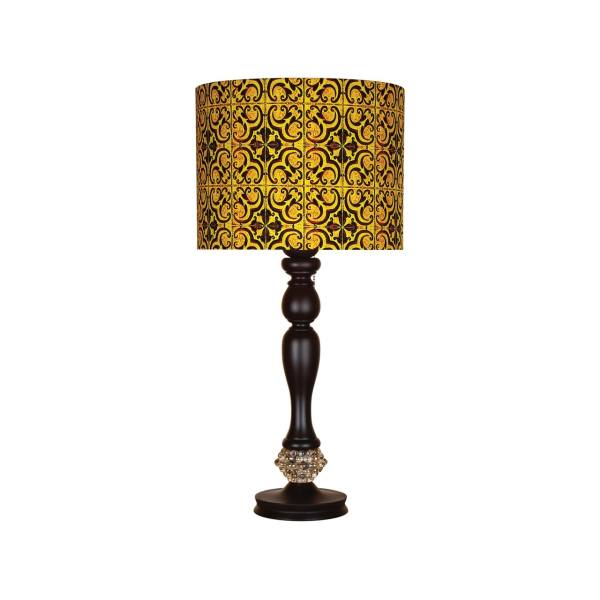 Lampe de table en bois traditionnelle avec abat-jour inspiré de la Perse Samar