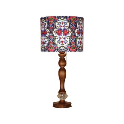Lampe de table en bois traditionnelle avec abat-jour inspiré de la Perse Samko