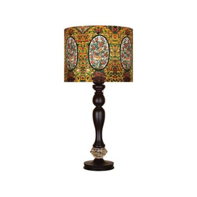 Lampe de table en bois traditionnelle avec abat-jour inspiré de la Perse Sareb