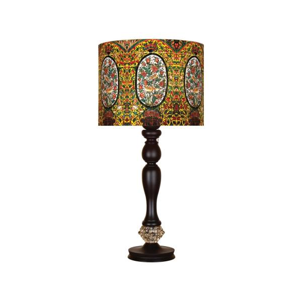Lampe de table en bois traditionnelle avec abat-jour inspiré de la Perse Sareb