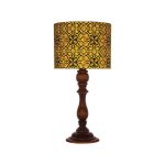 Lampe de table en bois traditionnelle avec abat-jour inspiré de la Perse Sunny