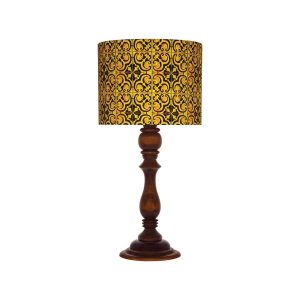 Lampe de table en bois traditionnelle avec abat-jour inspiré de la Perse Sunny