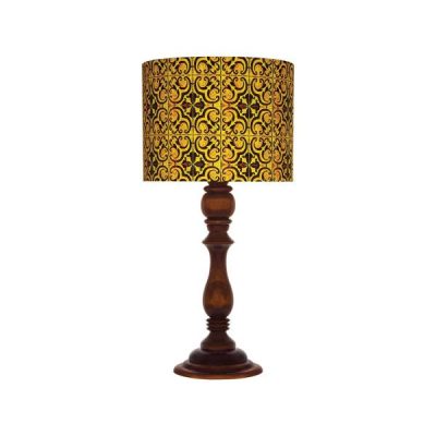 Lampe de table en bois traditionnelle avec abat-jour inspiré de la Perse Sunny