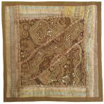 Housse de Coussin Brodée – Design Suzani Marron