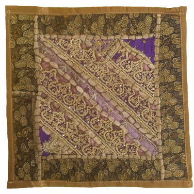 Housse de Coussin Brodée – Design Suzani Doré