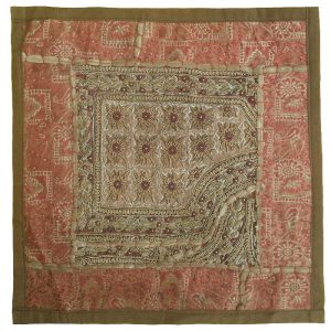 Housse de Coussin Brodée – Design Suzani Rose II