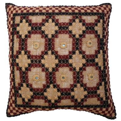 Housse de Coussin Brodée – Design Dara Crème