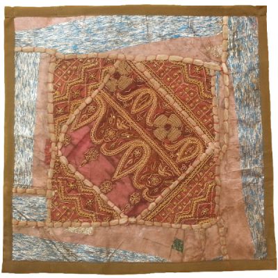 Housse de Coussin Brodée – Design Suzani Bleu