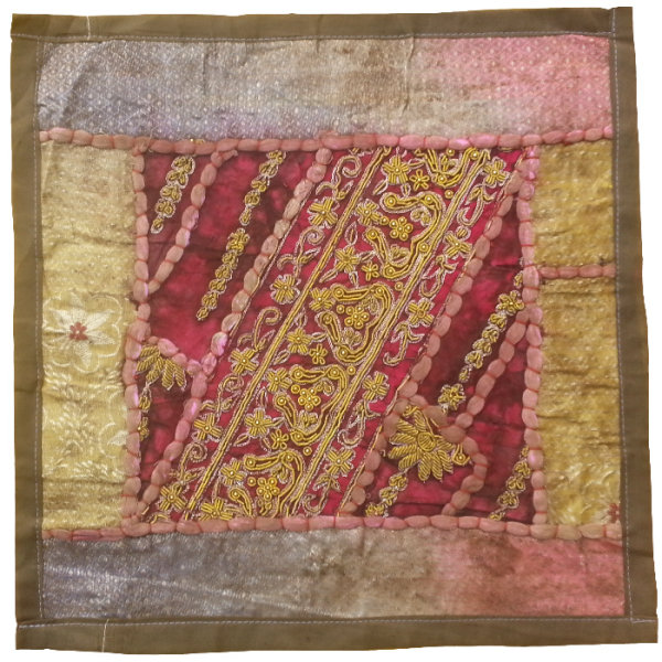 Housse de Coussin Brodée - Design Suzani Arc-en-Ciel