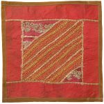 Housse de Coussin Brodée – Design Suzani Rouge