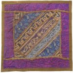 Housse de Coussin Brodée – Design Suzani Violet II