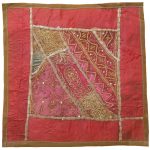 Housse de Coussin Brodée – Design Suzani Rouge GF875
