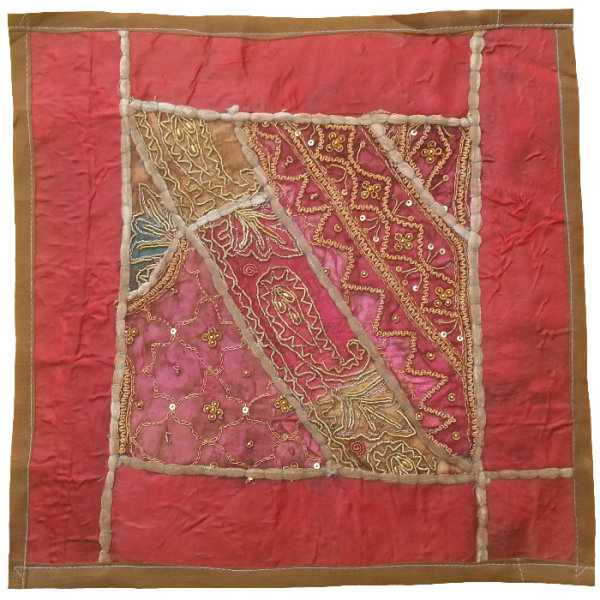 Housse de Coussin Brodée - Design Suzani Rouge GF875