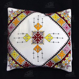 Housse de Coussin Brodée – Design Suzani Blanc