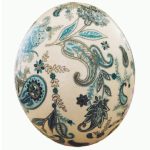 Œuf d’autruche décoratif persan peint à la main – Bleu