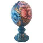 Œuf d’autruche décoratif persan peint à la main – Fleur 3D