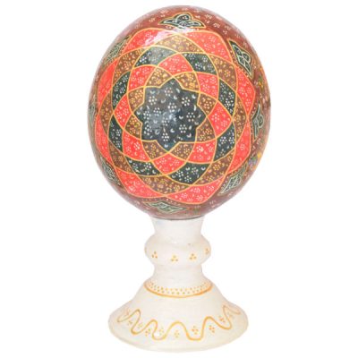 Œuf d’autruche décoratif persan peint à la main – Abbasi II