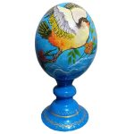Œuf d’autruche décoratif persan peint à la main – Oiseau d’amour