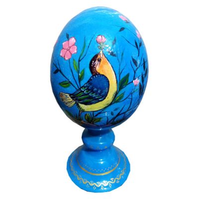 Œuf d’autruche décoratif persan peint à la main – Oiseau d’amour II