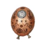 Œuf d’autruche décoratif persan peint à la main avec horloge
