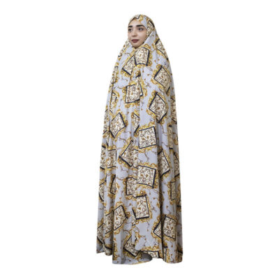 Tchador Culturel Iranien pour Femmes – Coloré, Idéal pour un Usage Quotidien et Namaz, Blanc Doré