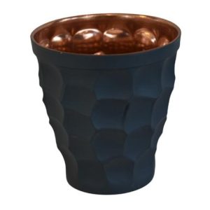 Tasse persane en cuivre – Fabriquée à la main avec anse pour boissons froides – Martelée Noire