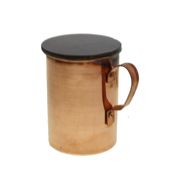 Tasse persane en cuivre - Fabriquée à la main avec anse pour boissons froides - Martelée Darabi I