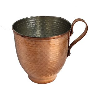 Tasse persane en cuivre – Fabriquée à la main avec anse pour boissons froides – Martelée Darabi II