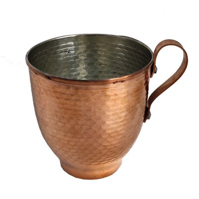 Tasse persane en cuivre – Fabriquée à la main avec anse pour boissons froides – Martelée Darabi II
