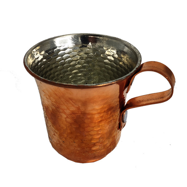 Tasse persane en cuivre - Fabriquée à la main avec anse pour boissons froides - Martelée Darabi