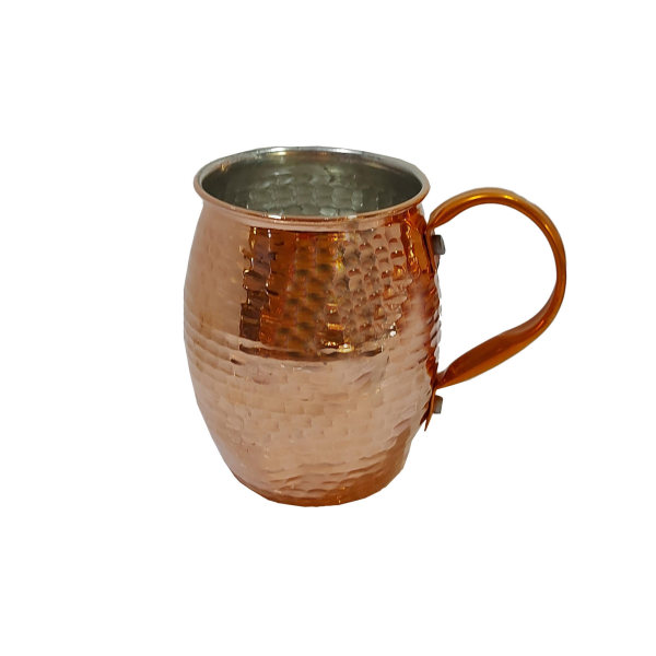 Tasse persane en cuivre - Fabriquée à la main avec anse pour boissons froides - Martelée Darin