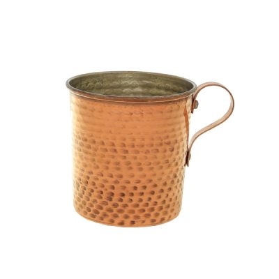 Tasse persane en cuivre – Fabriquée à la main avec anse pour boissons froides – Martelée Difa
