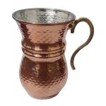 Tasse persane en cuivre – Fabriquée à la main avec anse pour boissons froides – Martelée Golbarg