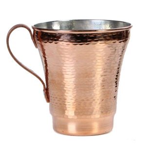 Tasse persane en cuivre – Fabriquée à la main avec anse pour boissons froides – Martelée Hiva