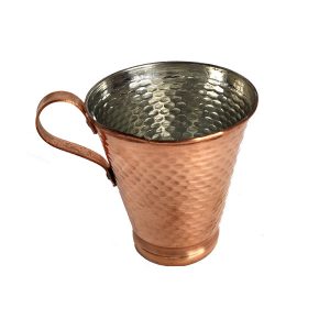 Tasse persane en cuivre – Fabriquée à la main avec anse pour boissons froides – Martelée Jahan