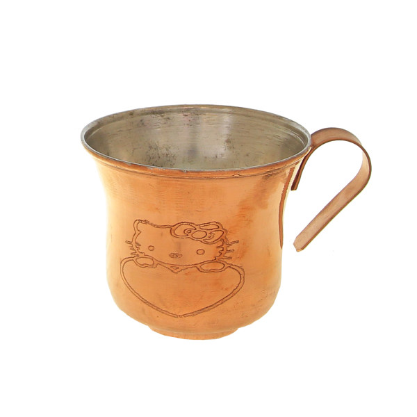 Tasse persane en cuivre - Fabriquée à la main avec anse pour boissons froides - Martelée Kity