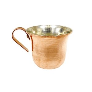 Tasse persane en cuivre – Fabriquée à la main avec anse pour boissons froides – Martelée Laleh