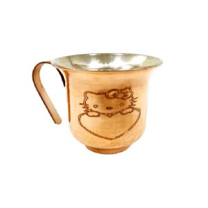 Tasse persane en cuivre – Fabriquée à la main avec anse pour boissons froides – Martelée Lida