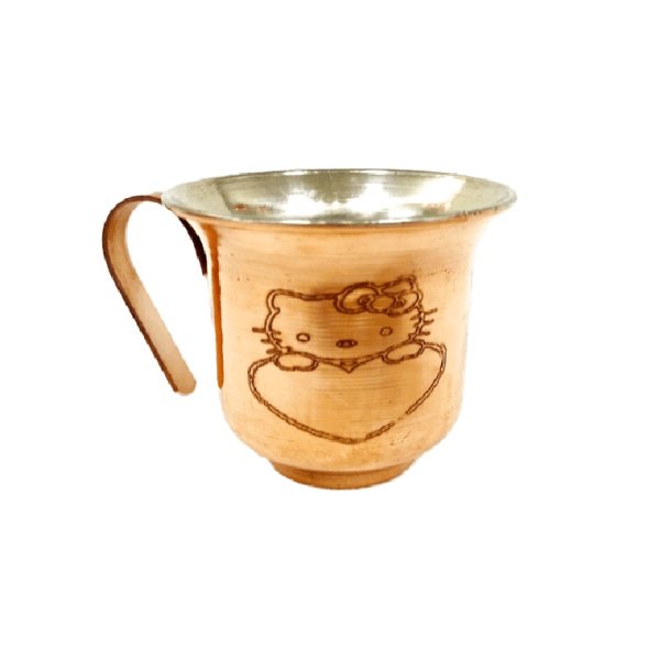 Tasse persane en cuivre - Fabriquée à la main avec anse pour boissons froides - Martelée Lida