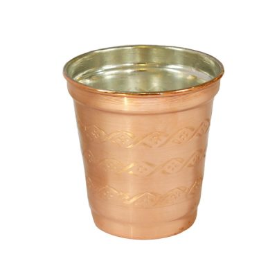 Tasse persane en cuivre – Fabriquée à la main avec anse pour boissons froides – Martelée Mahak